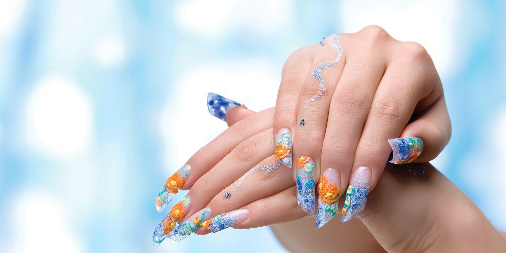 Floral 3D Nail Art